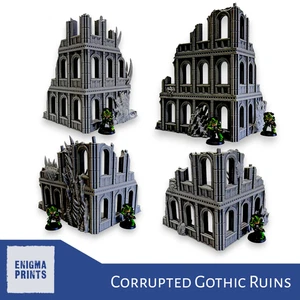 Corrupted Gothic Ruins – 3D Printed Terrain Scenery | Multiple Styles - Picture 1 of 29