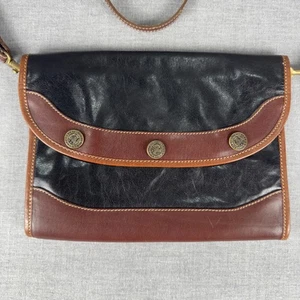 Bolso Bandolera Brahmin Mujer Negro Marrón Cuero Solapa Cartera Dos Tonos Mensajero - Imagen 1 de 15