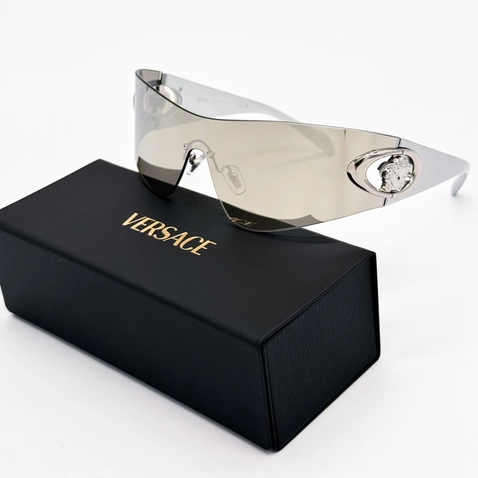 Versace 0VE2280 10006G - Light Grey Mirror Silver Man Sunglasses