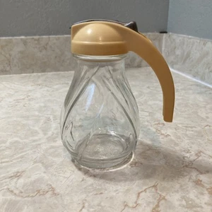 Vintage Hazel Atlas Sirup Honig Zucker klar gewirbelt Glas Spender - Bild 1 von 9