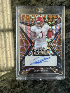 Jahmyr Gibbs 2022 Leaf Exotic Rookie Auto  3/3  Lions 🔥🏈 - Picture 1 of 4