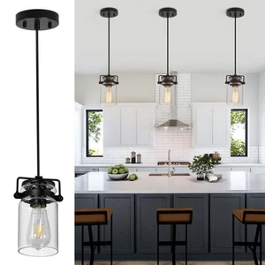 Pendant Lighting for Kitchen Island, Modern Glass Pendant Light Linear Chande... - Picture 1 of 8