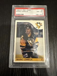 1985 O-Pee-Chee Hockey Mario Lemieux RC Rookie #9 PSA 8 - Bild 1 von 2