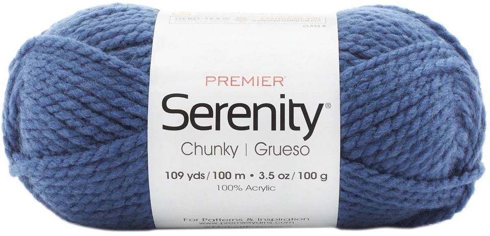 Premier Serenity Chunky Yarn-Admiral 蓝色 - 3 包 — 第 1/1 张图片