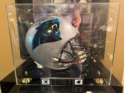 Luke Kuechly Full Size Panthers Autographed Helmet JSA WITNESSED - Image 1 of 4