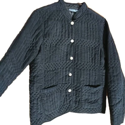 Womens Sz M - Blassport Quilted Medium Jacket Coat  Black Long Sleeve Snap - Image 1 of 4