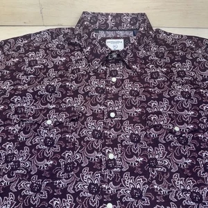 Panhandle Rough Stock Pearl Snap Shirt Herren XL Paisley Cowboy Western Burgundy - Bild 1 von 8