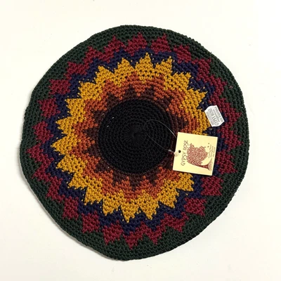 NWT Gypsy Rose Cotton Crochet Tam Rastacap Hippie Slouchy Beanie Guatemala - Image 1 of 4