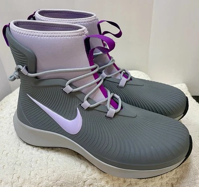 NWOB Nike Binzie Gray Violet Frost 7Y-(Women Sz 8.5) Outdoor Rain Boots Shoes - Image 1 of 4