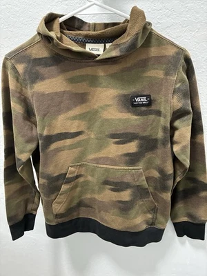 Vans Sudadera con Capucha Juvenil Pequeña Verde Camuflaje Logo Fuera de la Pared Manga Larga Con Capucha Foto 1 de 4
