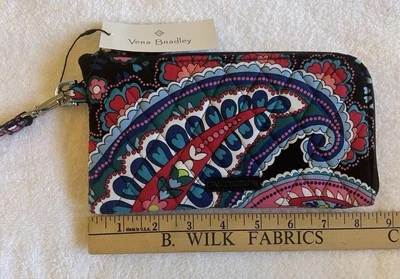 Vera Bradley RFID Tech Wristlet HAYMARKET PAISLEY  New Reg $59 Black Multi 27953 - Image 1 of 4