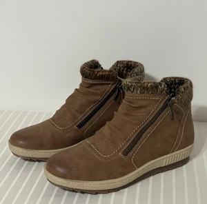Spring Step Relife Cleora Ankle Boots Brown Vegan Women’s 41 EU Size 9.5-10 US - Picture 1 of 16
