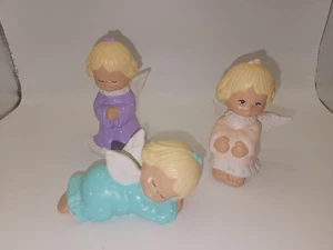 Scioto Ceramic Slip Mold S-1009 Handcrafted Cute Sleepy Angels 4" 1985 Set Of 3 - Picture 1 of 5