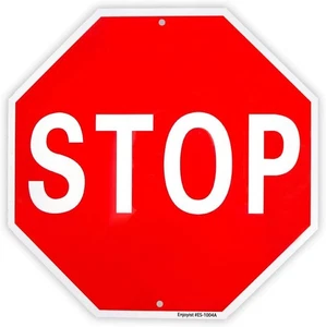 Enjoyist Stoppschild Straße Langsamwarnung 12"x 12" 40 12x12 Zoll, silber  - Bild 1 von 7