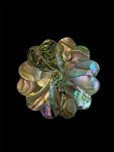 Vtg Sterling Silver Taxco Mexico 1.5” Abalone Pinwheel Inlay Brooch 925 - Picture 1 of 6
