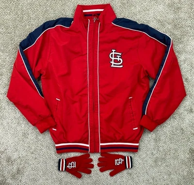 St Louis Cardinals Jacket / Gloves Men Medium Red GIII Sports Carl Banks VINTAGE - Image 1 of 4