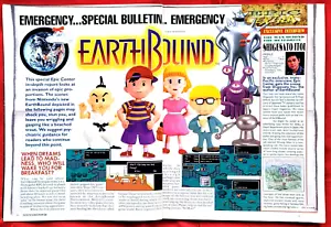 1995 EARTHBOUND Special Bulletin Gioco Nintendo - 2pg Promo Stampa artistica AD - Foto 1 di 1