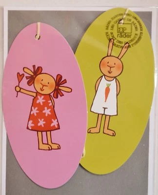 Räder Geschenkanhänger Hasenbande Hase Ostern Anhänger Etiketten rosa/grün 2 St. - Bild 1 von 4