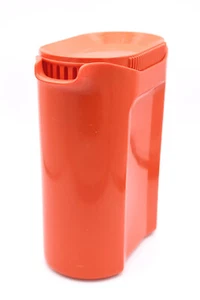 Vintage Bright Red Orange Mepal Rosti Slim Drink Mix Pitcher Juice Plastic - Picture 1 of 4