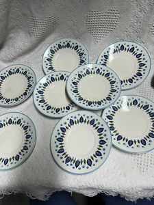 Swiss Alpine Mar-Crest Saucer Plates Mid Century Vintage Set Of 8 - Picture 1 of 19