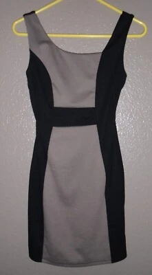 Ya Los Angeles Sleeveless Black Beige/Tan Colorblock Sheath Dress  SMALL  NWT - Изображение 1 из 4