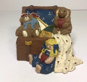 Carolyn Carpin Storybook Collection Bear Open Toy Box Chest Figurine 1983 - Picture 1 of 19