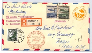 GERMANY HINDENBURG ZEPPELIN Air Mail Cover 1936 USA TX Dallas Stuttgart LZ270 - Picture 1 of 10