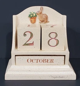 Hallmark Marjolein Bastin PERPETUAL BLOCK CALENDAR spring garden Easter bunny - Picture 1 of 11