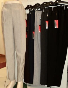 Damen Hosen Frühling Sommer fein Stoffhose Schlupfhosen meliert Bequem Sitzend - Picture 1 of 20