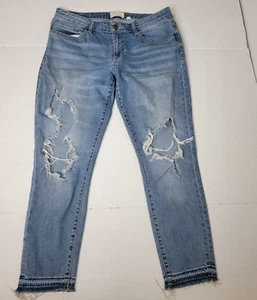 BKE Damen 31 x 27 Payton Mid Rise Ankle Skinny Highly Distressed Jeans Raw Hem - Bild 1 von 12