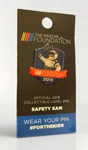 The NASCAR Foundation Safety SAM Official 2018 Collectible Lapel Pin - NEW - Picture 1 of 2