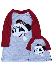 Disney Toddler Girls Holiday Minnie Mouse Santa Nightgown & Doll Gown Set - Picture 1 of 1