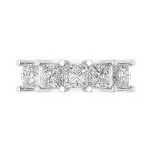 3,75 ct Prinzessin Versprechen Braut Hochzeit Verlobungsring 14 Karat Weißgold - Bild 1 von 11