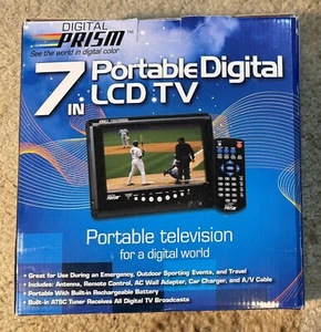 Digital Prism ATSC-710 Portable 7”  LCD TV w/ Remote,  AC Adapter & 2 Batteries - Picture 1 of 10