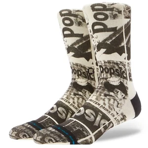 Stance Adult Vintage White Black Crew Cotton Cushion Popsicle Casual Sock L 9-13 - Picture 1 of 1