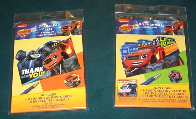 Blaze & Monster Machine Birthday Invitations & Thank You Cards + Bag of Confetti - Image 1 of 4