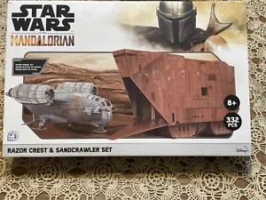 NEW STAR WARS Mandalorian Building Set 332 Pc Razor Crest & Sandcrawler Disney - Picture 1 of 8