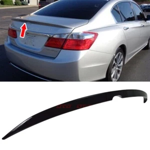 Painted Black Fit For Honda Accord 9th 4DR Sedan Rear Trunk Spoiler 2013-2017 - Picture 1 of 6