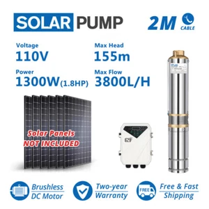 3" Solar Well Pump Submersible DC Water Pump 110V 1300W Bore MPPT Controller NEW - Picture 1 of 11