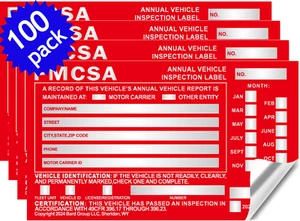 Etiqueta Adhesiva Anual de Inspección de Vehículos Aluminio FMCSA DOT 6" X 3.5"- Paquete de 100 - Imagen 1 de 6