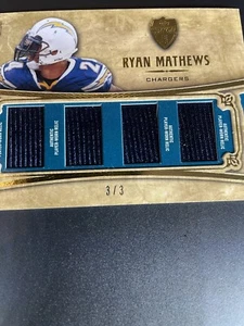 2020 Topps Supreme Quad Relics Blue 3/3 Ryan Mathews #SRQR-RM1 Chargers - Picture 1 of 4