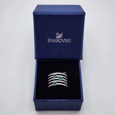 Anillo Swarovski Creativity ancho cristales verdes y transparentes para mujer talla 8/58 - 5184556 Foto 1 de 4