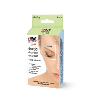 Kit de tinte de pestañas Godefroy 28 días máscara (marrón) aplicación individual Foto 1 de 2