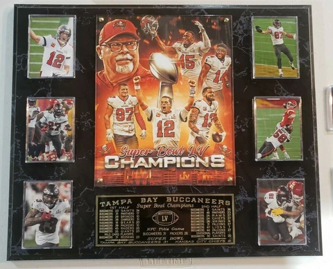 Tampa Bay Buccaneers 2020-2021 Super Bowl 55 Champs 15"x18" + 6 Photos Plaque LV Cover