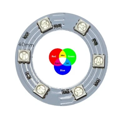 MODULO A CERCHIO RING 6 LED SMD 5050 DIAM. 40MM/24MM 12V MULTICOLOR RGB IP20 - Immagine 1 di 3
