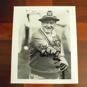 Vintage BOB HOPE FIRMATO AUTOGRAFO BIANCO E NERO FOTOGRAFIA ORIGINALE 8" x 9 1/2" - Foto 1 di 10