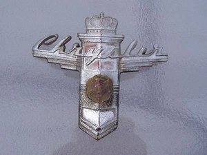 Vintage 46 47 48 Chrysler Windsor chrome hood grille emblem badge 1946 1947 1948 - Picture 1 of 3