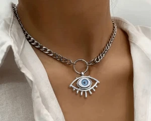 Evil Eye Temperament Versatile Clavicle Chain Pendant Necklace - Picture 1 of 5