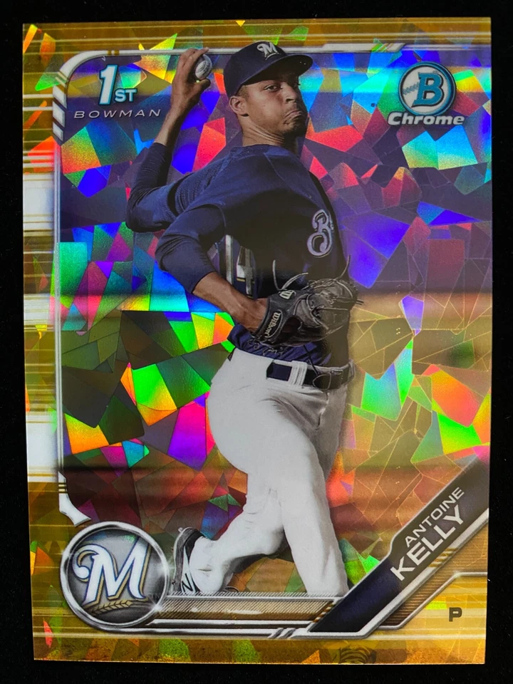2019 Bowman Chrome Draft Sapphire ANTOINE KELLY 1st Rookie GOLD REFRACTOR #07/15 - Image 1 of 3
