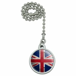 Rustic Distressed United Kingdom British Flag Ceiling Fan and Light Pull Chain - Picture 1 of 4